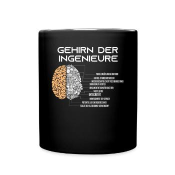Gehirn eines Ingenieurs, Ingenieure - Tasse einfarbig - Schwarz - Vorne