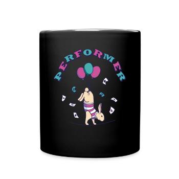 Performer Kaninchen -Zirkusballons Zirkusballons - Tasse einfarbig - Schwarz - Vorne