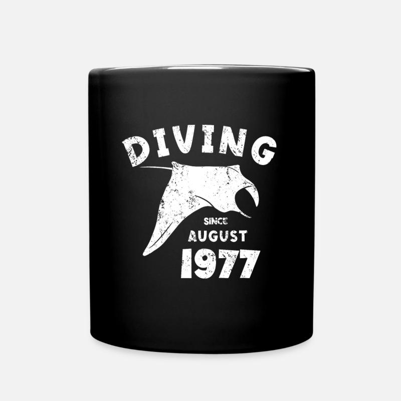 Anniversaire du plongeur - Plongée depuis août 1977 - Mug uni - noir