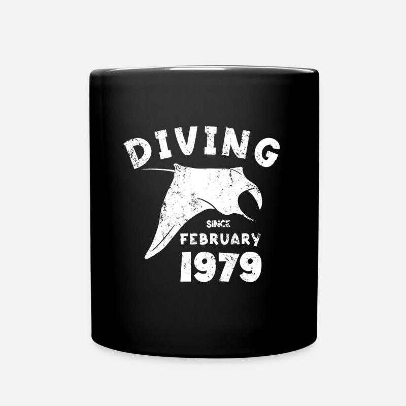 Anniversaire du plongeur - Plongée depuis février 1979 - Mug uni - noir