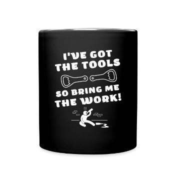 Funny craftsman saying construction worker saying - Full Colour Mug - black - Front