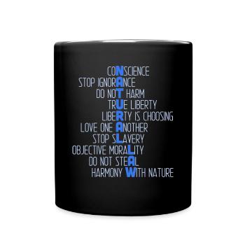 Naturgesetz Moral Schluss Unwissenheit Freiheit Geschenk - Tasse einfarbig - Schwarz - Vorne