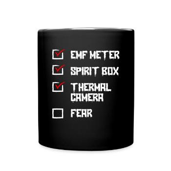 Ghost Hunter, EMF meter, thermal camera - Full Colour Mug - black - Front
