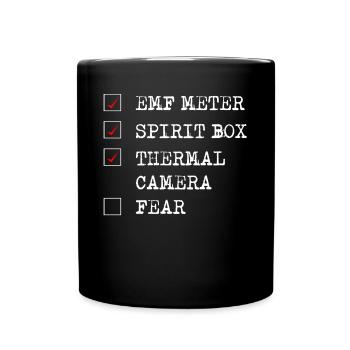 Ghost Hunter, EMF meter, thermal camera - Full Colour Mug - black - Front