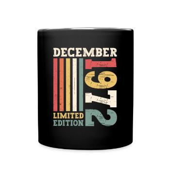 Décembre Né en 1972 Cadeau du 50e anniversaire - Mug uni - noir - Devant