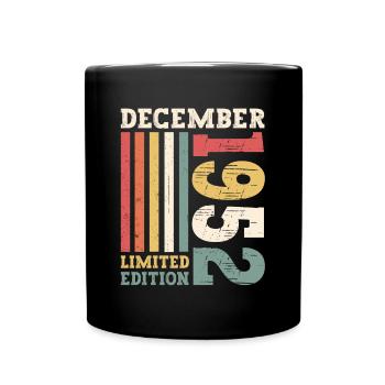 Né en décembre 1952 Cadeau du 70e anniversaire - Mug uni - noir - Devant