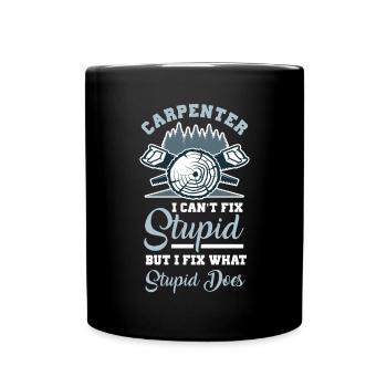 Tischler, Holzarbeiter, Holzbearbeitung - Tasse einfarbig - Schwarz - Vorne