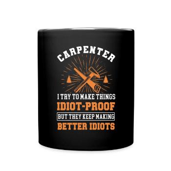 Charpentiers, menuisiers, menuisiers - Mug uni - noir - Devant