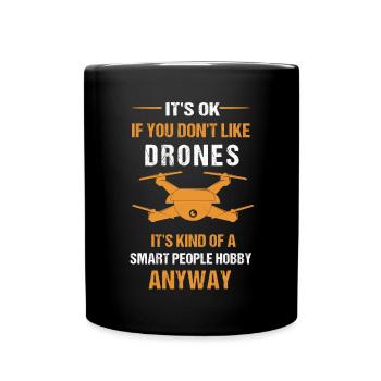 Drohnenpilot, Luftdrohne, Multicopter, - Tasse einfarbig - Schwarz - Vorne