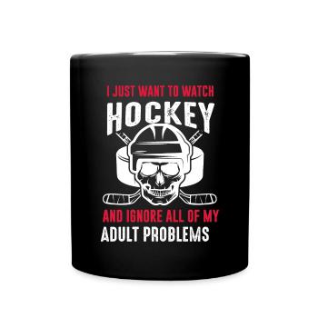 Hockey sur glace - Mug uni - noir - Devant