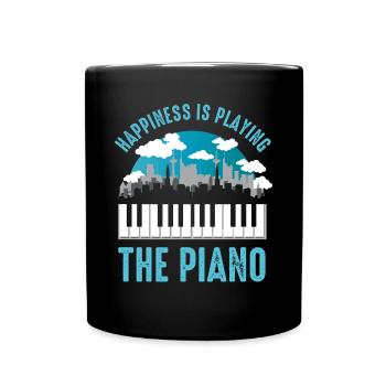 Pianiste, Instrument de musique, Piano mécanique - Mug uni - noir - Devant