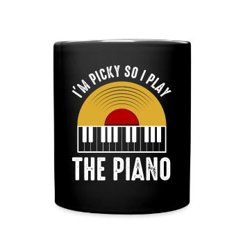 Pianiste, Instrument de musique, Piano mécanique - Mug uni - noir - Devant