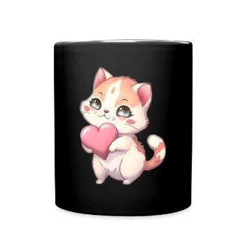 Mignon bébé chat maman enfants T-shirt - Mug uni - noir - Devant