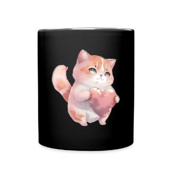 Mignon bébé chat maman enfants T-shirt - Mug uni - noir - Devant