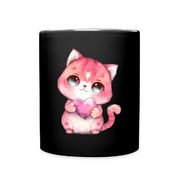 Mignon bébé chat maman enfants T-shirt - Mug uni - noir - Devant