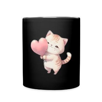 Cute Baby Cat Mom Kids T-shirt - Full Colour Mug - black - Front