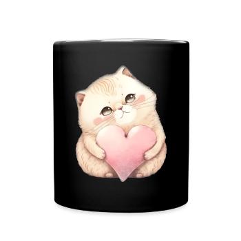 Mignon bébé chat maman enfants T-shirt - Mug uni - noir - Devant
