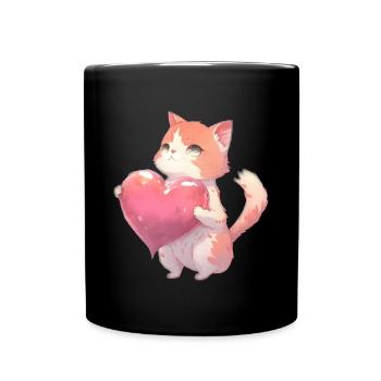 Cute Baby Cat Mom Kids T-shirt - Full Colour Mug - black - Front