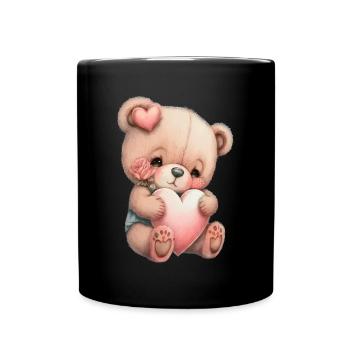 Teddy Bear Cuddly Toy Toy Sleep T-shirt - Full Colour Mug - black - Front