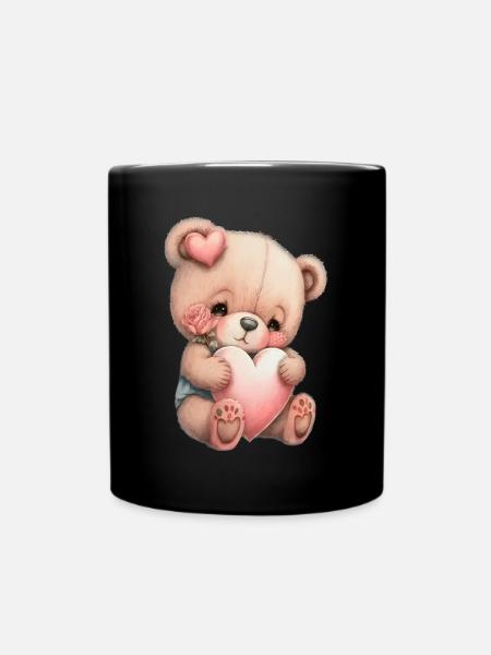 Teddy Bear Cuddly Toy Toy Sleep T-shirt - Full Colour Mug - black