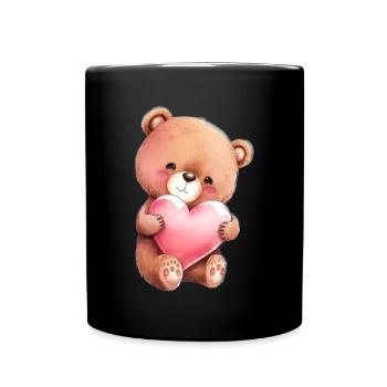 Teddy Bear Cuddly Toy Toy Sleep T-shirt - Full Colour Mug - black - Front