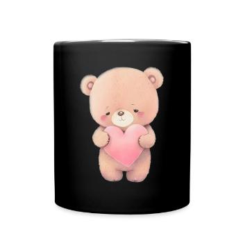 Teddy Bear Cuddly Toy Toy Sleep T-shirt - Full Colour Mug - black - Front
