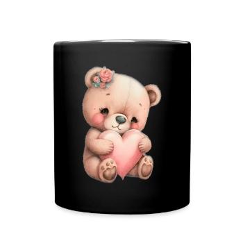Teddy Bear Cuddly Toy Toy Sleep T-shirt - Full Colour Mug - black - Front