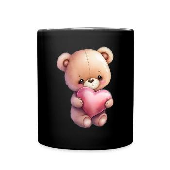 Teddy Bear Cuddly Toy Toy Sleep T-shirt - Full Colour Mug - black - Front