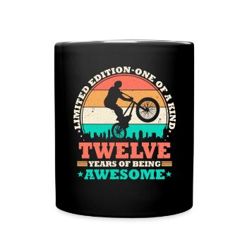 12 Birthday Bmx Bike 12 Years Gift - Full Colour Mug - black - Front