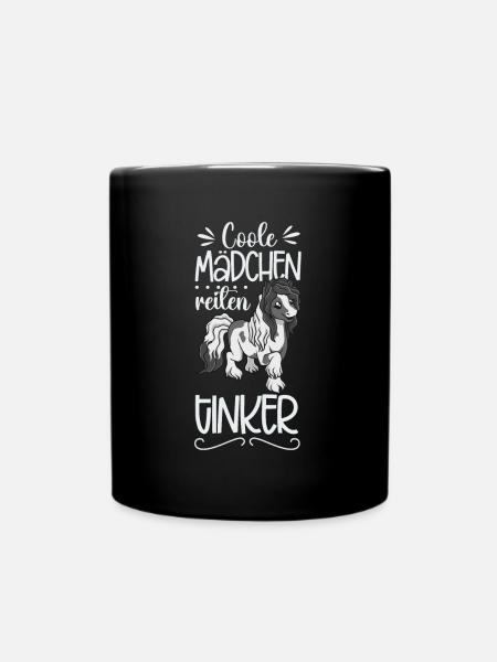 Coole Mädchen reiten Tinker - Tasse einfarbig - Schwarz