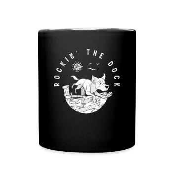 Plongée à quai, sports canins - Mug uni - noir - Devant