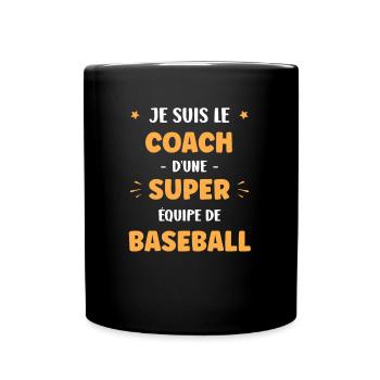 Coach super equipe de Baseball - Mug uni - noir - Devant