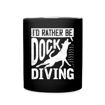Dog diving, dock diving - Full Colour Mug - black - Front