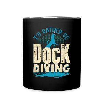 Dog diving, dock diving - Full Colour Mug - black - Front