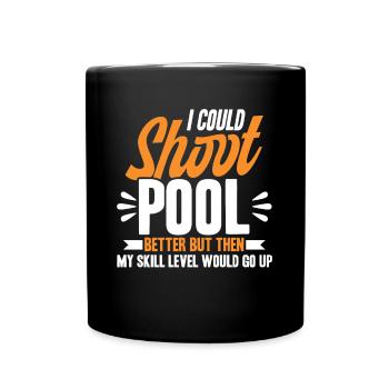 Billard Geschenkidee Billardspieler Pool Snooker - Tasse einfarbig - Schwarz - Vorne