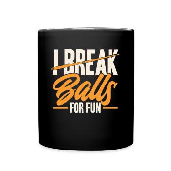 Billard Geschenkidee Billardspieler Pool Snooker - Tasse einfarbig - Schwarz - Vorne