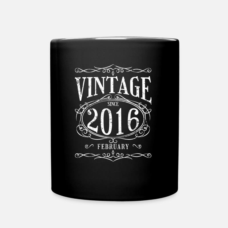 Geburtstag - Vintage since Februar 2016 - Tasse einfarbig - Schwarz