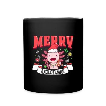 Merry Axolotlmas - Weihnachten Axolotl - Tasse einfarbig - Schwarz - Vorne