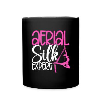 Expert en soie aérienne - Mug uni - noir - Devant