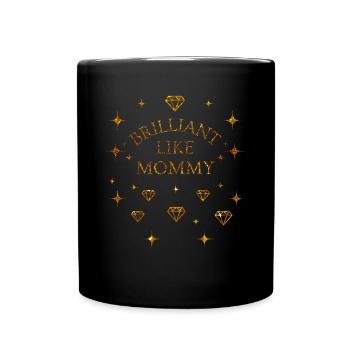 Brillant Wie Mama Bestie Girl's Gold Glitter - Tasse einfarbig - Schwarz - Vorne