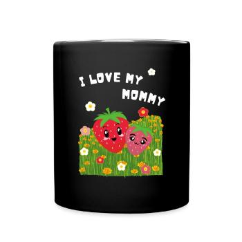 I love mom fruit mom baby flower meadow - Full Colour Mug - black - Front