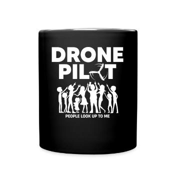 Drohne, Drohnen, Drohnenfliegen - Tasse einfarbig - Schwarz - Vorne