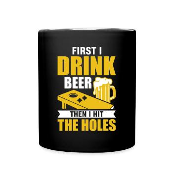 Joueurs de Cornhole - Mug uni - noir - Devant