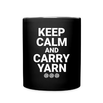 knitting, crocheting, yarn, crochet, - Full Colour Mug - black - Front
