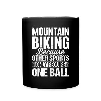 Mountainbiker, Mountainbike - Tasse einfarbig - Schwarz - Vorne