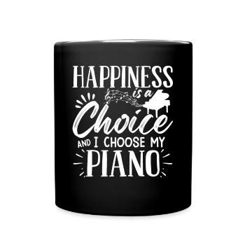 Piano, Pianiste - Mug uni - noir - Devant