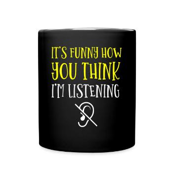 Deaf pride, hearing, disabled, deafness - Full Colour Mug - black - Front