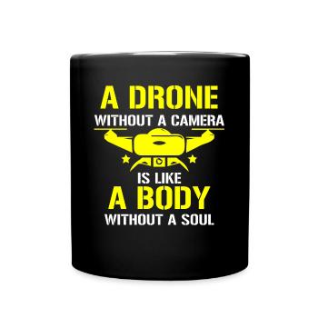 Drone volant, drones, drones, modèles réduits d’avions - Mug uni - noir - Devant