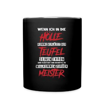 Enfer et maître, drôle - Mug uni - noir - Devant