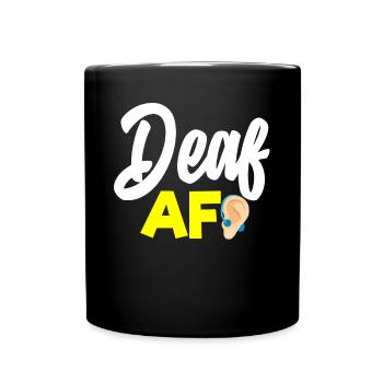 Deaf pride, hearing, disabled, deafness - Full Colour Mug - black - Front